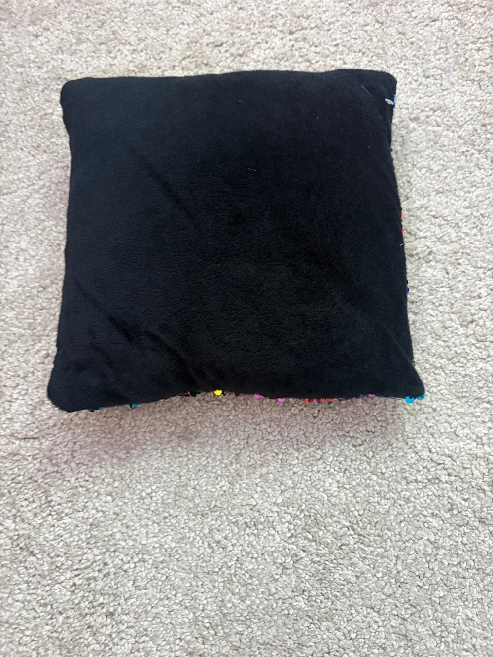Reversible Sequin Square Pillow - Rainbow 9 x 9